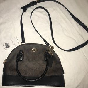 Signature PVC MINI Cora Domed Satchel in Brown